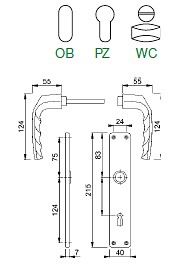 BIRMINGHAM 90mm stříbrná na WC